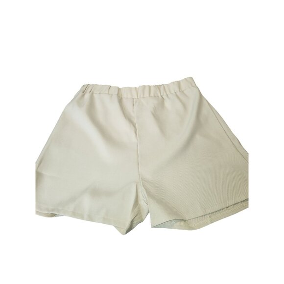 Beige Sleeveless Crochet Top & Elastic Waist Shorts Set XL - Picture 6 of 9